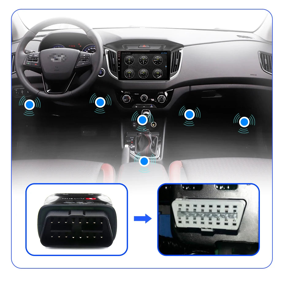Adattatore OBD2 Scanner ELM327 Bluetooth Strumento diagnostico per auto Strumento di scansione per autoradio AUTMOBD20