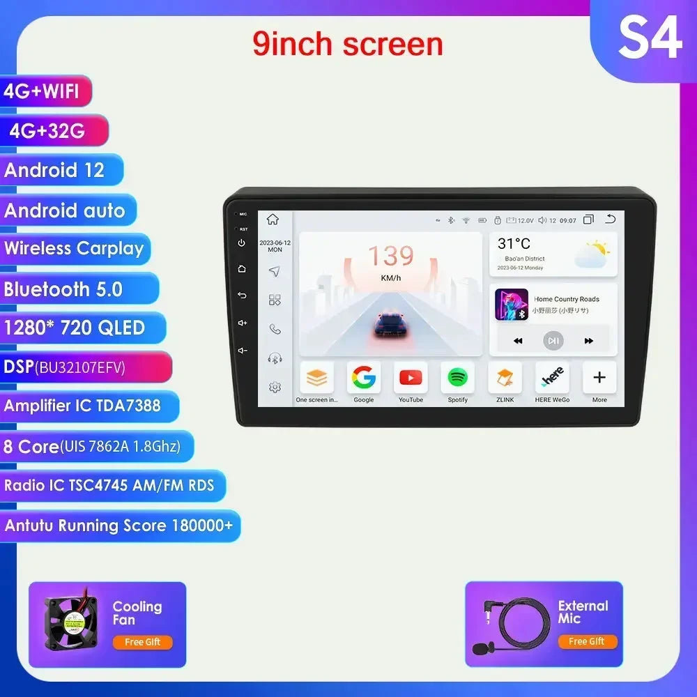 Citroen Berlingo 2 B9 / Peugeot Partner 2008-2019 9" Android 14 Carplay Android auto wireless wifi bt gps 4g AUTM8CQ4