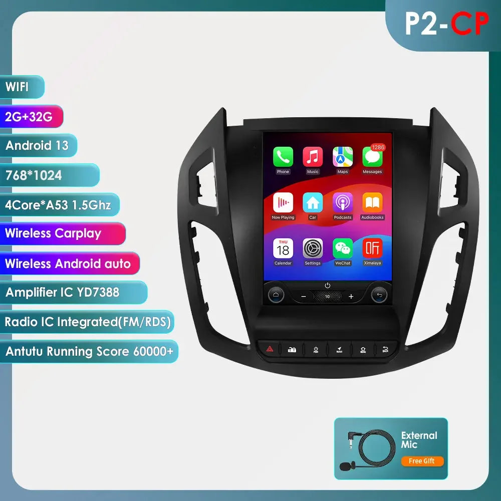 Ford Transit Connect / Tourneo Connect 2013 - 2018 9,7" Android 14 Carplay Android auto wireless wifi bt gps 4g AUTMEZ9J