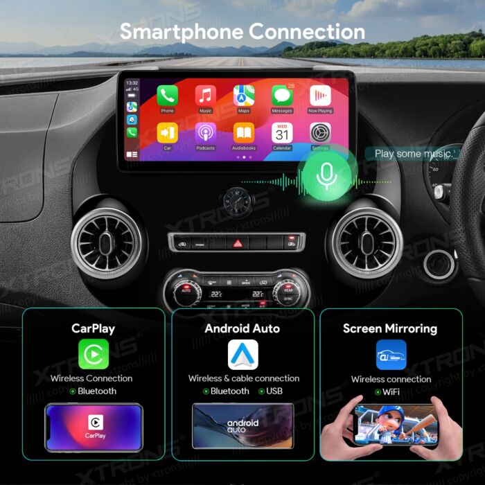 Autoradio Android con schermo IPS da 12,3" per Mercedes-Benz Vito W447 | Compatibile con Apple CarPlay e Android Auto | IAH24M447