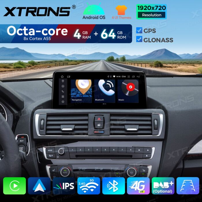 BMW 1/2 Series F20/F21/F22/F23 LHD RHD NBT System 10.25" Android 14 Octa Core Car Multimedia Player Built-in DSP CarPlay AA 4G -QDB10NBNEL