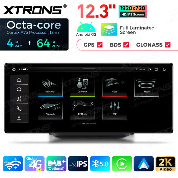 Audi A1 RMC / HN+R / HN+ 2010-2018 Android 13 4G 12,3 " Octa Core 4+64 GB Carplay Android auto wireless QLA23A1