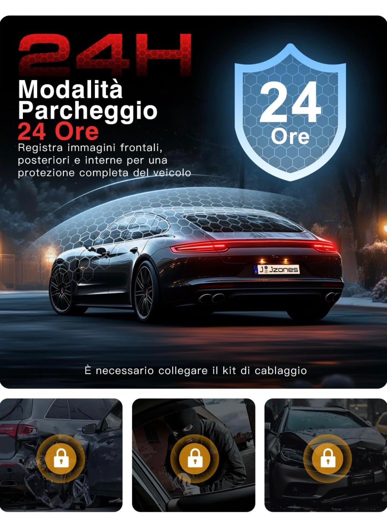 Dash Cam 4K + 1080 3 Canali: Sicurezza Totale a 360° AUTMO1VH