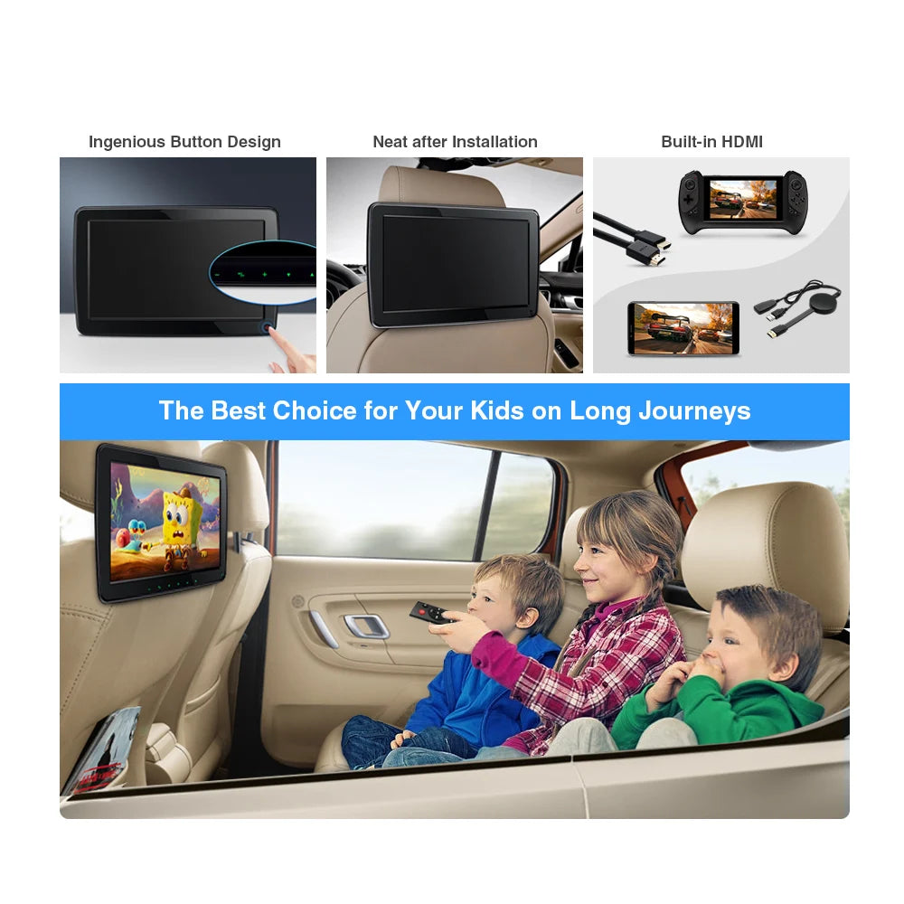 11.6 pollici Auto TV IPS Schermo Poggiatesta per auto portatile  Lettore multimediale USB SD Slot Supporto Video 1080P HM117HD
