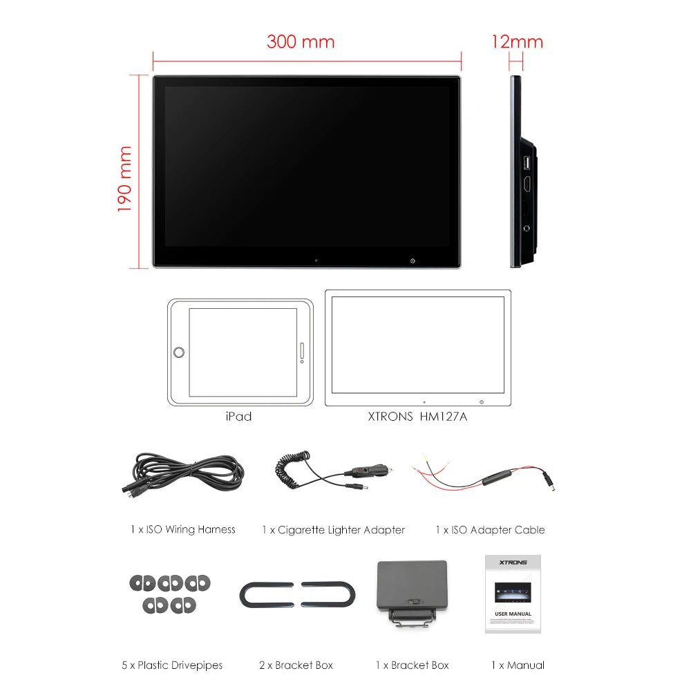 12.5 '' Monitor Poggiatesta per Auto  Android 10.0 Octa Core Touch Screen Lettore Multimediale Portatile con Altoparlante Supporta Video 1080P 2 + 16GB HM127A