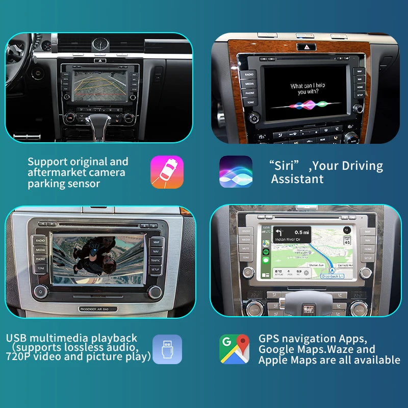 Volkswagen Magotan Tiguan Passat RNS510 Series / Phaeton Wireless Apple CarPlay   Android Auto Mirror Link   AUTMMTPPH