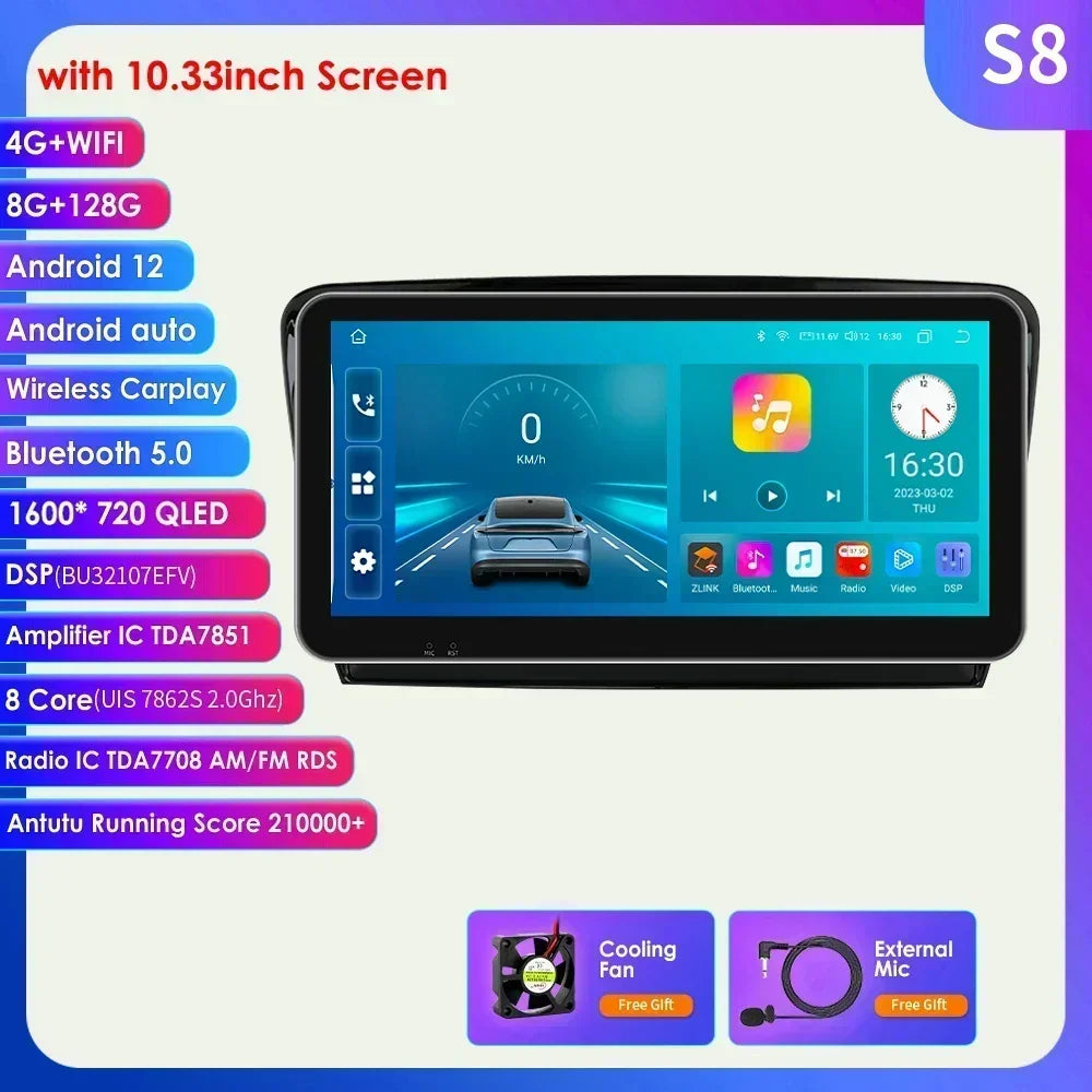 SKODA Octavia 3 A7 2013-2018 10,1"/ 10,33" Android 14 Carplay Android auto wireless wifi bt gps 4g  AUTMCD4D