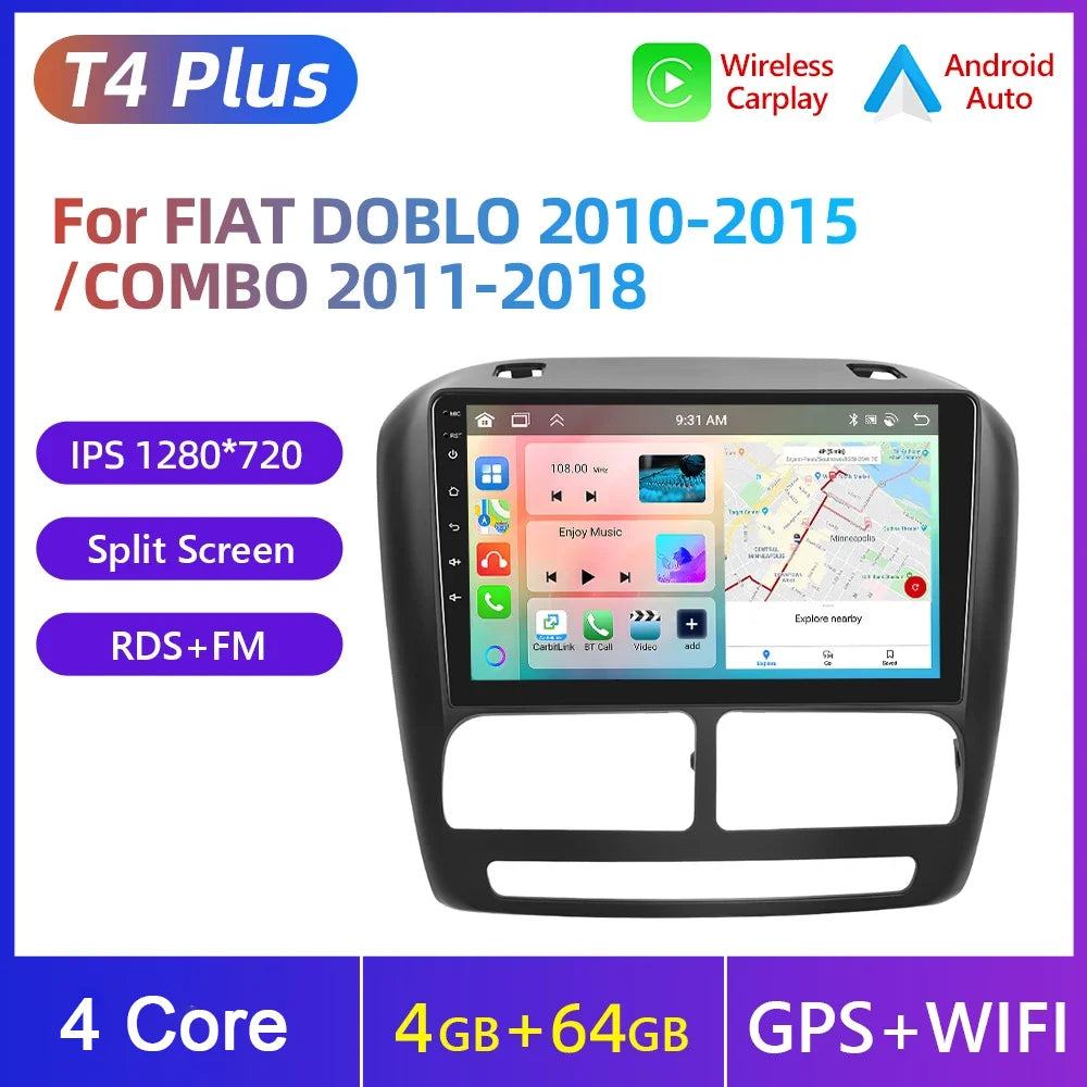 FIAT DOBLO 2010-2015  Android 13 9"  Carplay Car Android Auto Multimedia  GPS DSP wifi BT AUTMFIDBL1