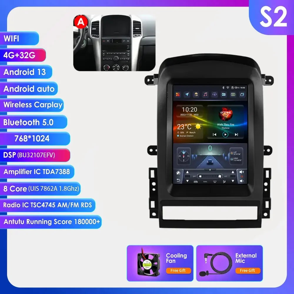 Chevrolet Captiva Sport 2006 - 2012 9,7" Android 14 Carplay Android auto wireless wifi bt gps 4g  AUTMYZWN