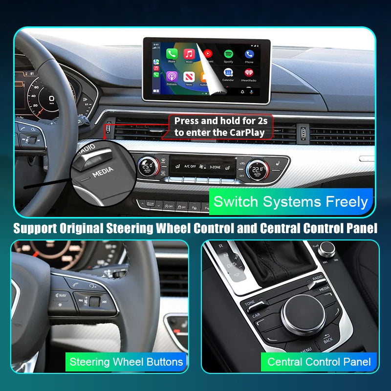 Audi A4 A5 2017-2018 Wireless Apple CarPlay Android Auto  Mirror Link AirPlay gps AUTMAUDA4A5