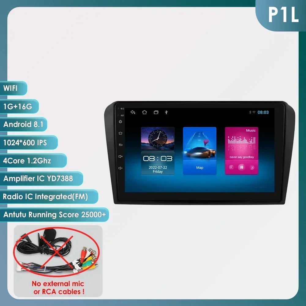 Mazda 3 2004-2009 9" / 10,33"  Android 14 Carplay Android auto wireless wifi bt gps 4g AUTMZAMD3