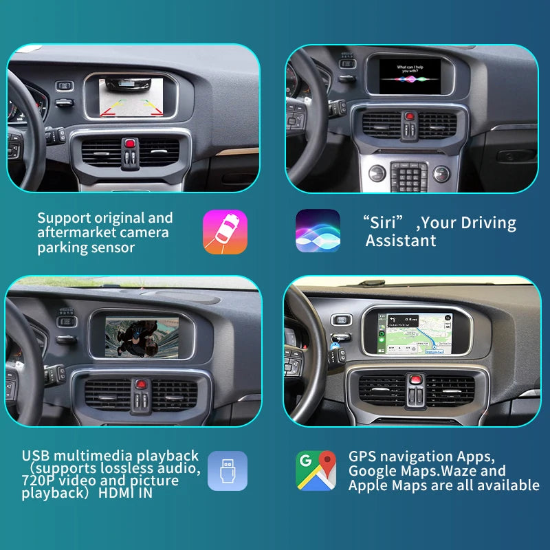 Volvo V40 2015-2019 XC60 S60L 7"  Wireless CarPlay  Android Auto Mirror Link AirPlay  AUTMVVV4XC6