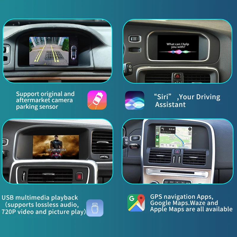 Volvo V40 V60 XC60 S60 S80L dal 2015  Wireless Carplay  Android Auto Ｍodule Mirror Link Display , Camera AUTMVVXSL