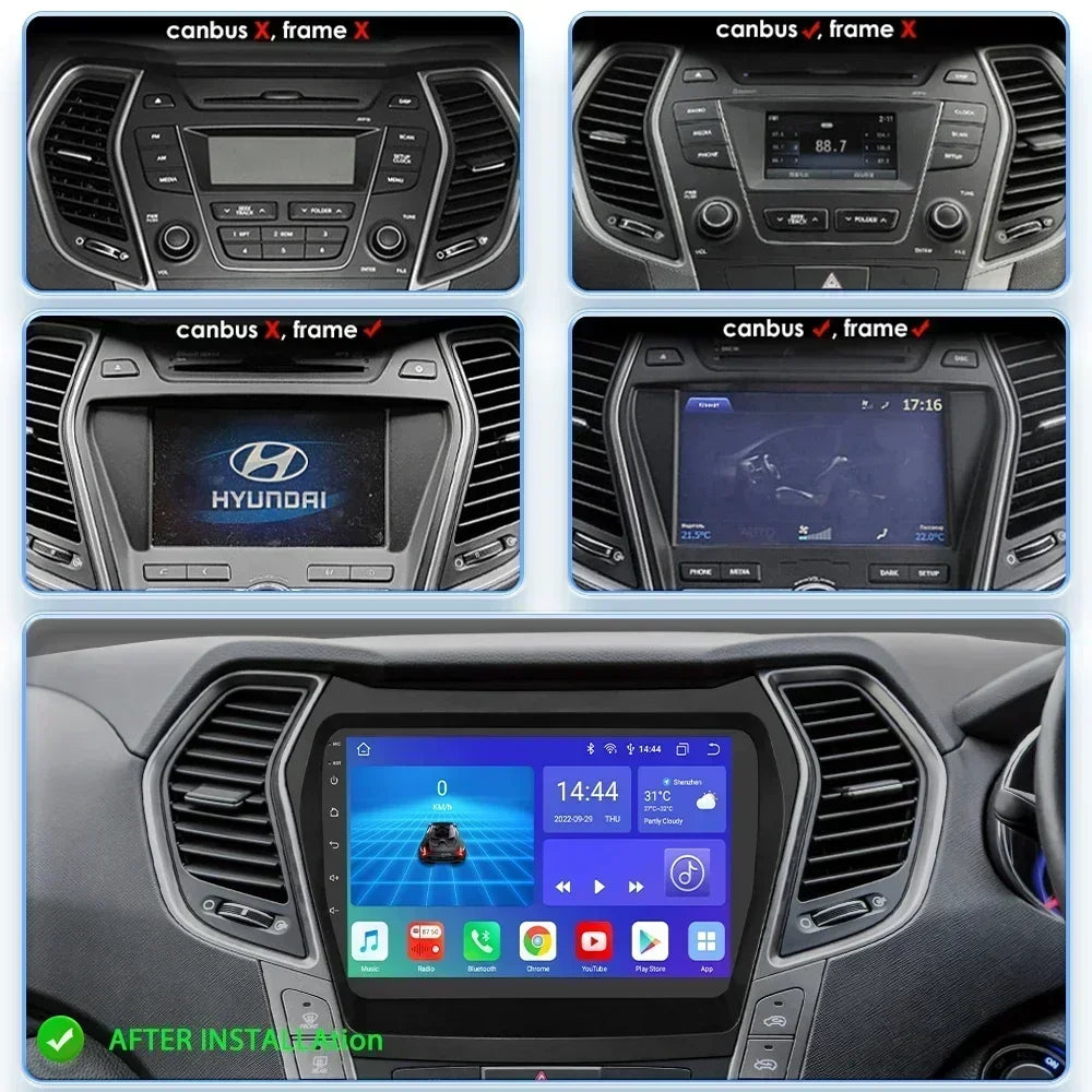 Hyundai Santa Fe 3 2013-2017 IX 45 9" / 10,33" Android 14 Carplay Android auto wireless wifi bt gps 4g  AUTM1AC6