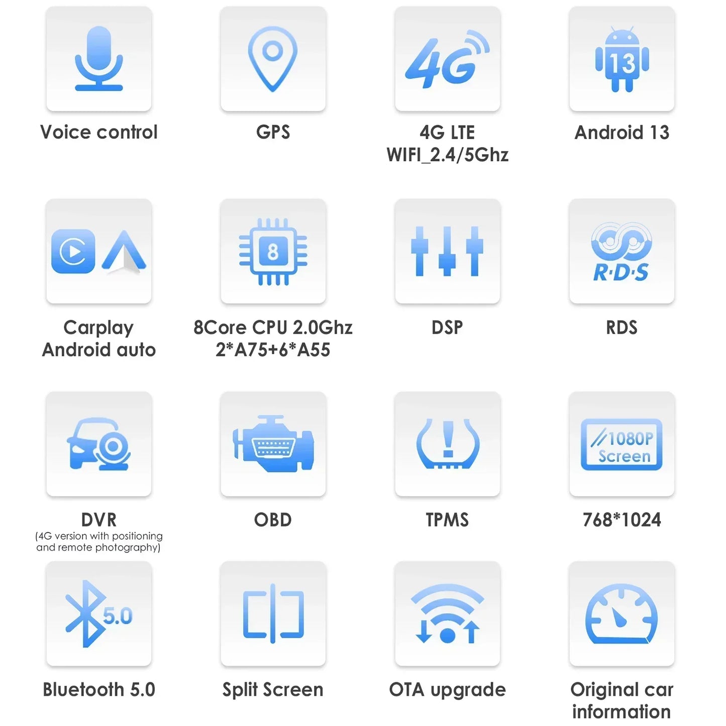 Toyota Land Cruiser Prado 120 2002-2009 Lexus GX470 9,7" Android 14 Carplay Android auto wireless wifi bt gps 4g  AUTMWU0F
