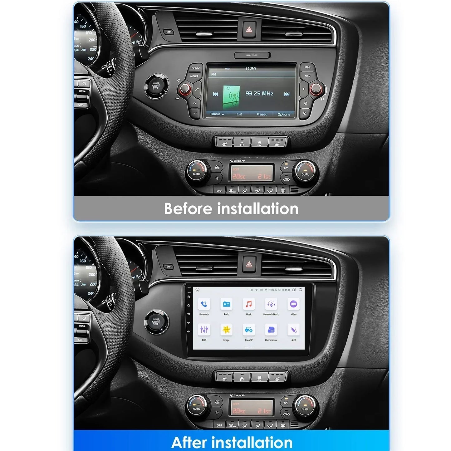 KIA Cee'd JD 2012 - 2016 9" Android 14 Carplay Android auto wireless wifi bt gps 4g  AUTMQQ9Z