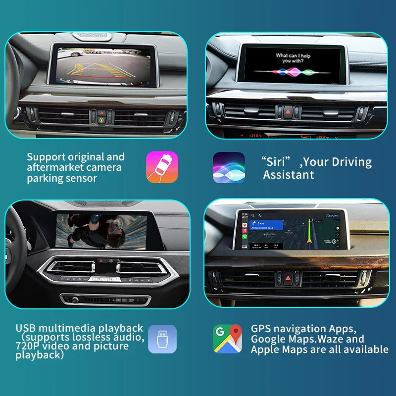 BMW X5 F15 X6 F16 X1 F48 NBT/EVO System 2014-2020 Wireless CarPlay Android Mirror Link AirPlay Autolink Navi AUTMBWXFNT