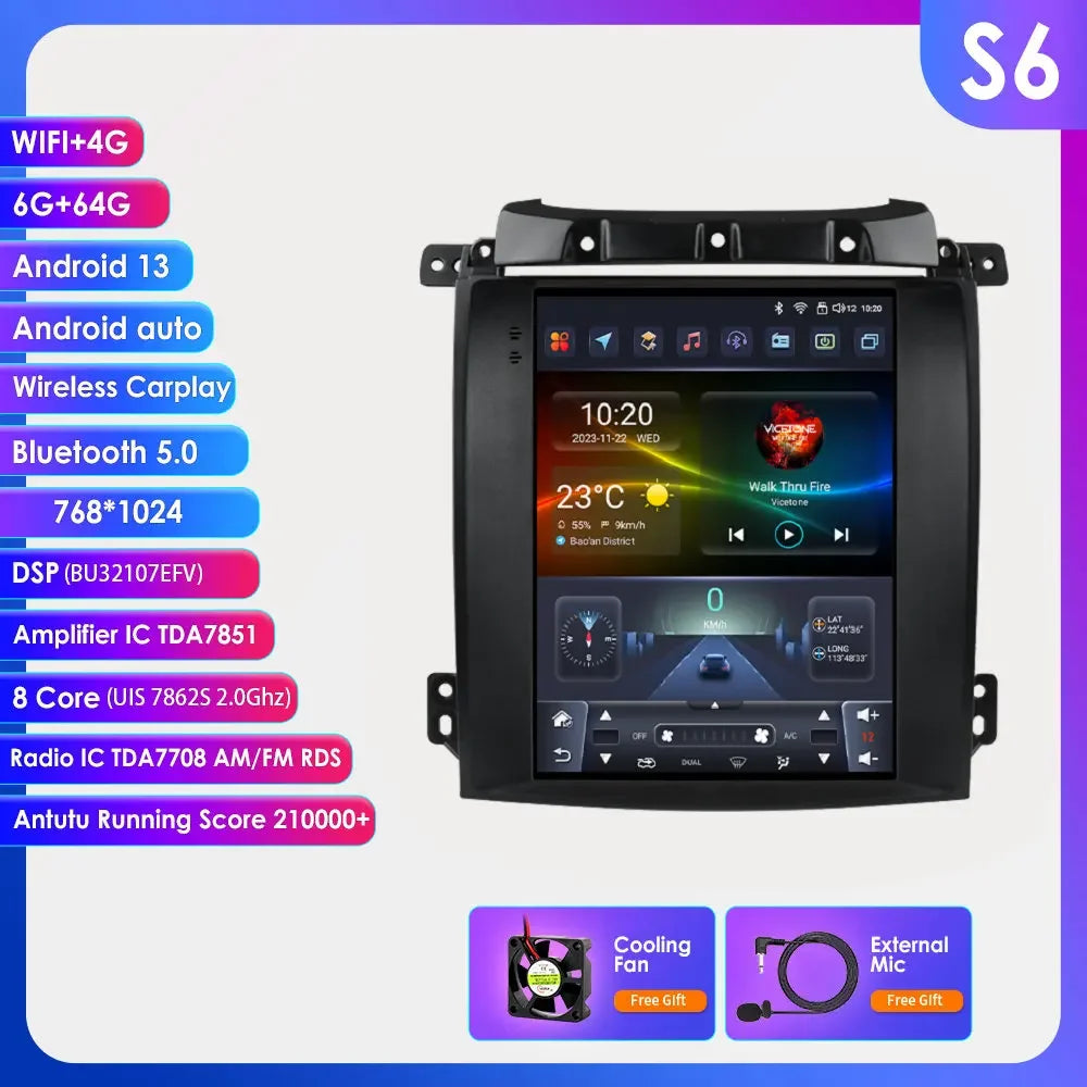 Kia Sorento BL 2002-2006 9,7" Android 14 Carplay Android auto wireless wifi bt gps 4g  AUTMUUSA