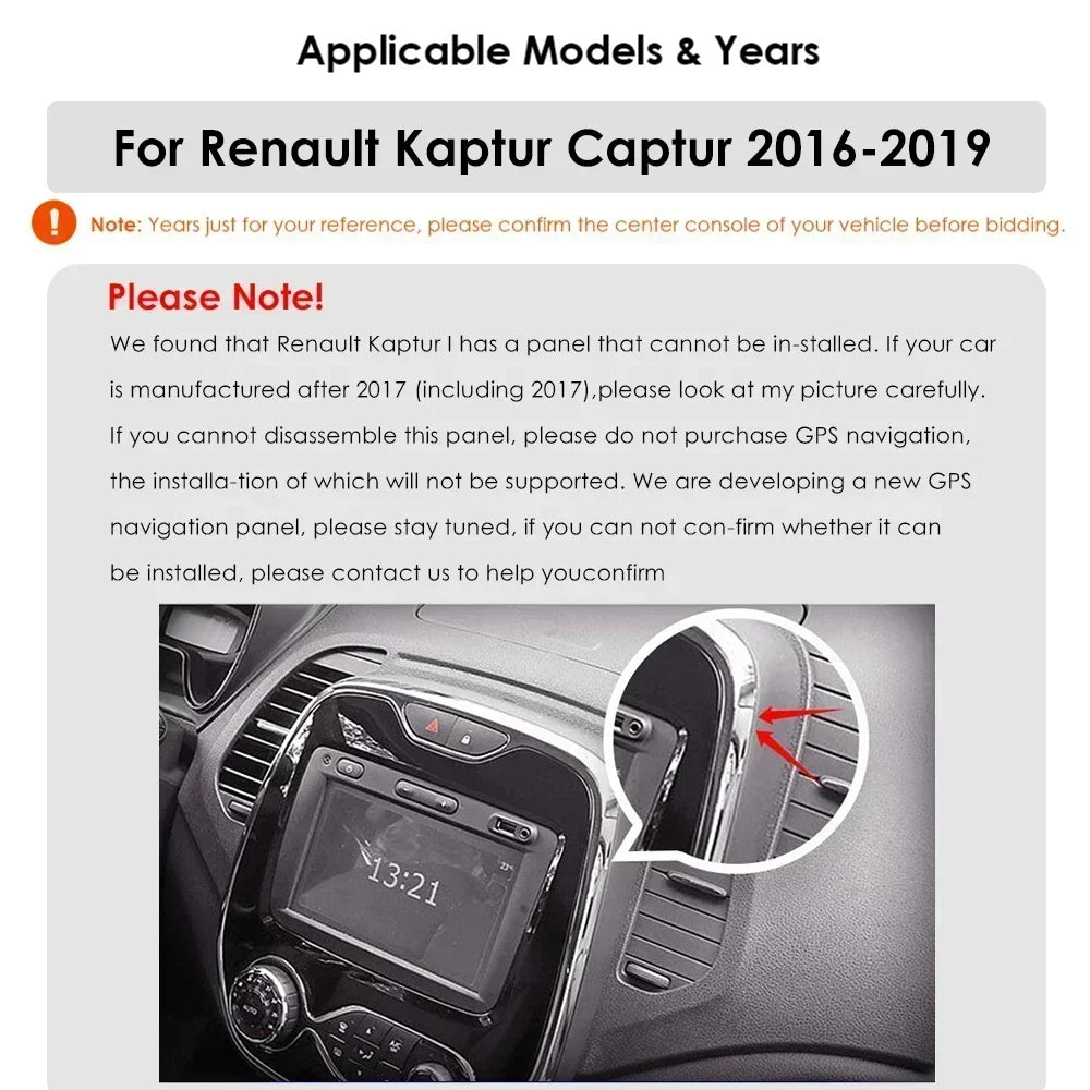 Renault Kaptur Captur 2016-2019 9" Android 14 Carplay Android auto wireless wifi bt gps 4g  AUTMG9L6