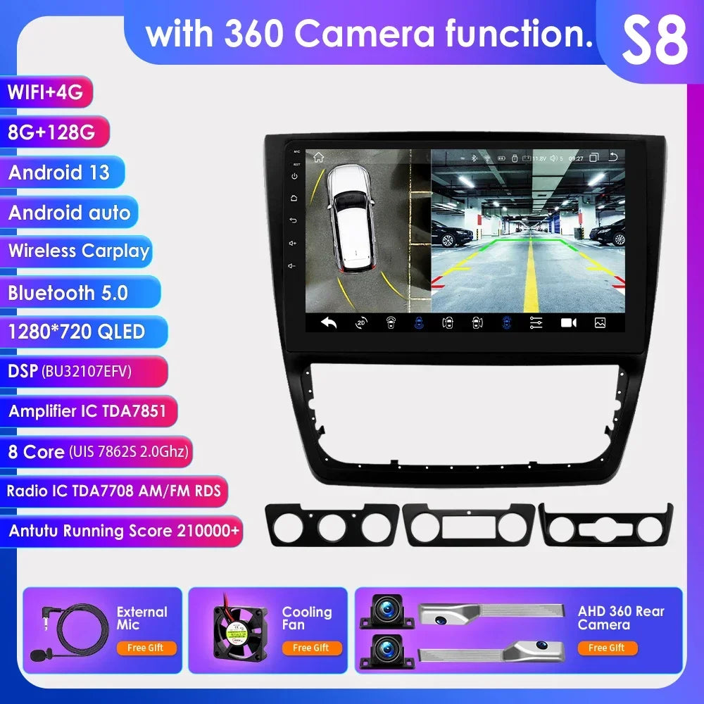 Skoda Yeti 5L 2009-2014 9" 10,33" Android 14 Carplay Android auto wireless wifi bt gps 4g  AUTMXR7U