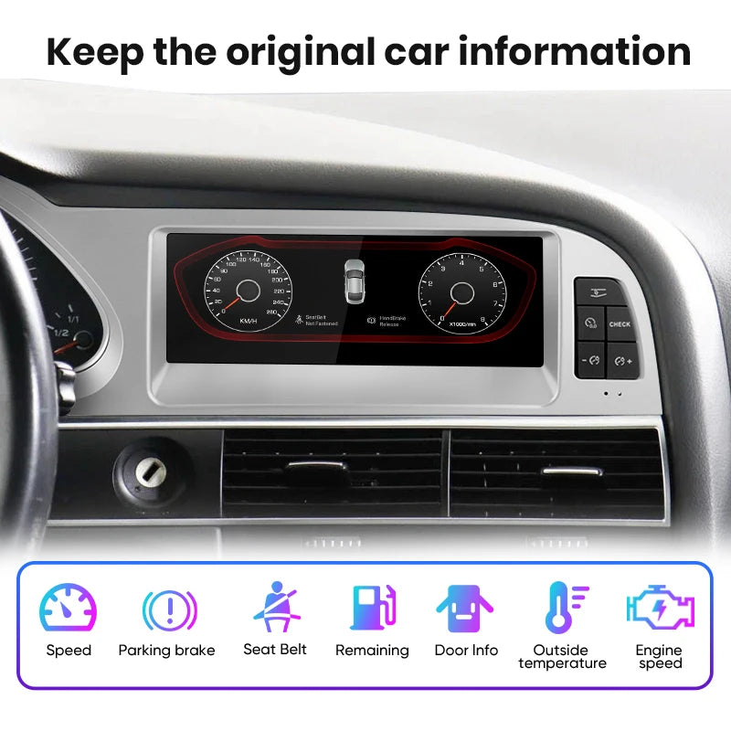 Audi A6 C6 4F 2005-2011 Android 12 8.8 " Wireless CarPlay Android Auto Car Radio wifi GPS BT USB AUTM9RK1