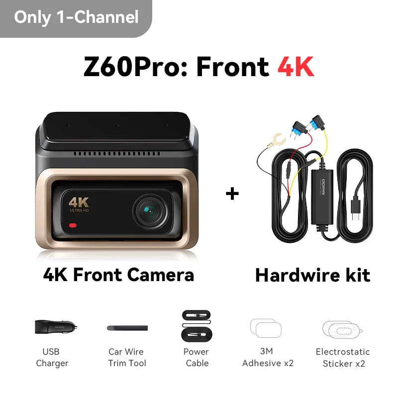 4K Dash Cam Z60 Pro HDR anteriore +posteriore Camera SONY STARVIS2 678 Sensor 5GHz Wi-Fi GPS ADAS 4G DVR AUTMRGSL