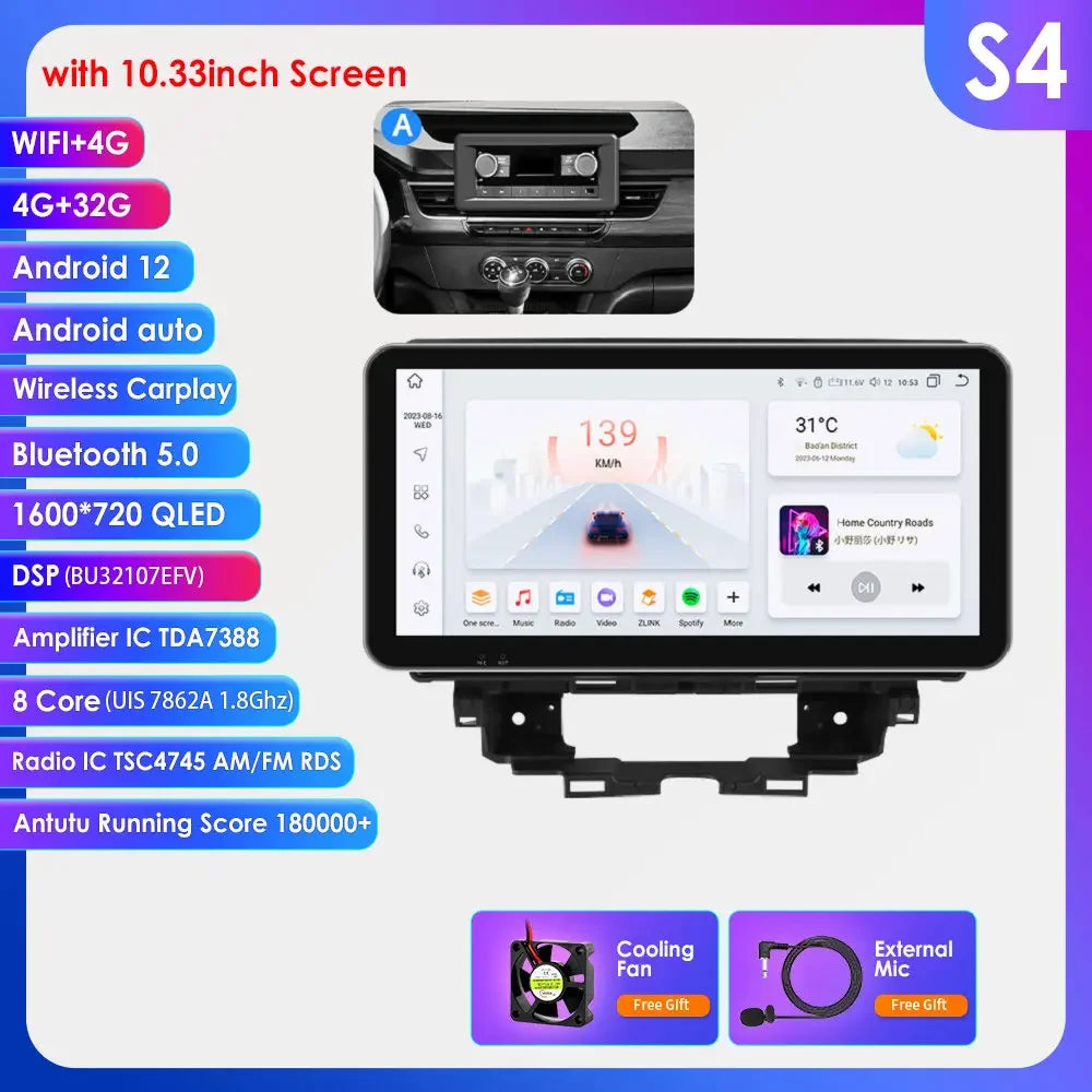 Renault Kangoo 2019-2025 9" Android 14 Carplay Android auto wireless wifi bt gps 4g  AUTM4NJ5