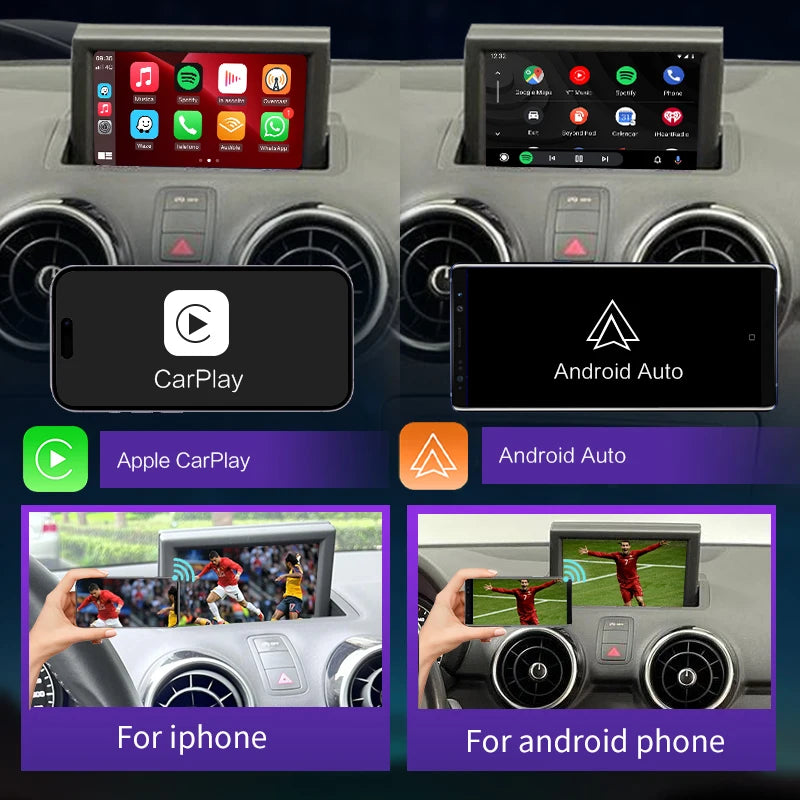 Audi A1 Q3 2013-2018 Wireless Apple CarPlay Android Auto AirPlay Mirror Link Bluetooth Reverse Camera AUTMAUDA1Q3