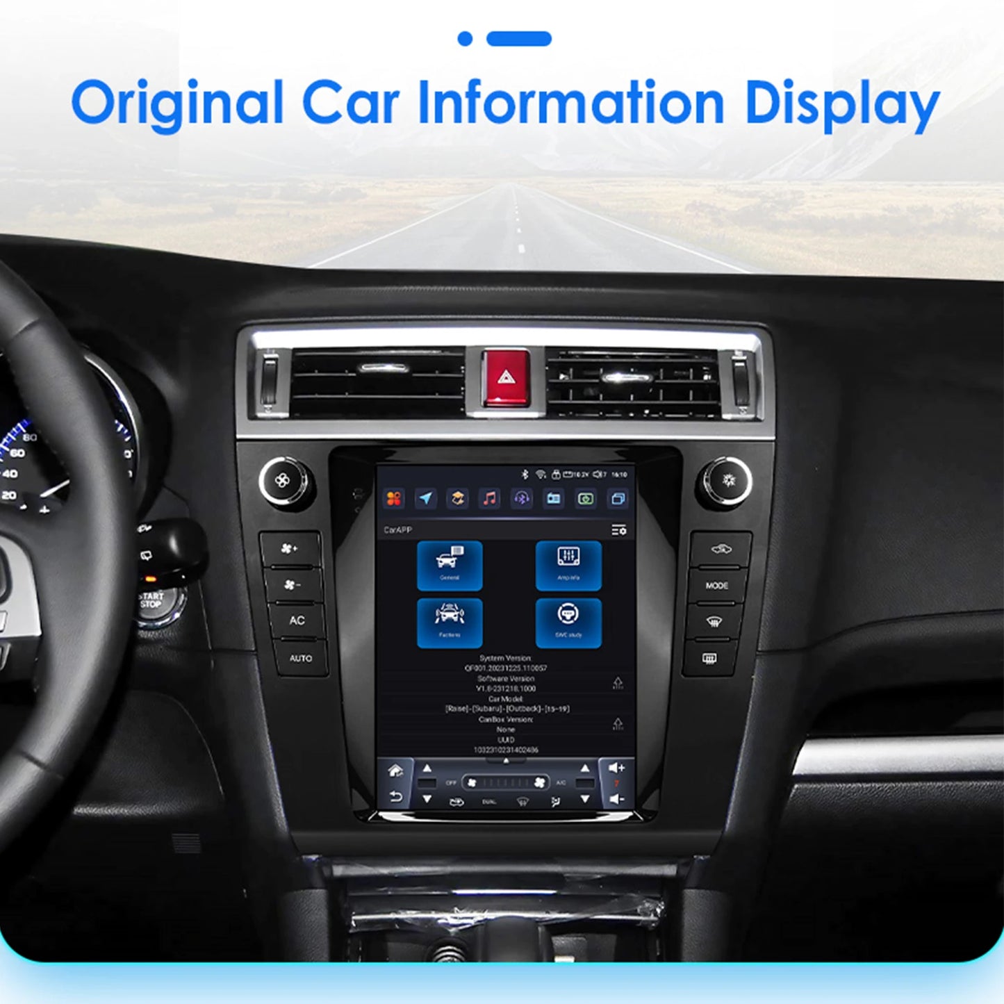 Subaru Outback 2015 - 2018  9.7" Android 14 Carplay Android auto wireless wifi bt gps 4g AUTMUTSB4