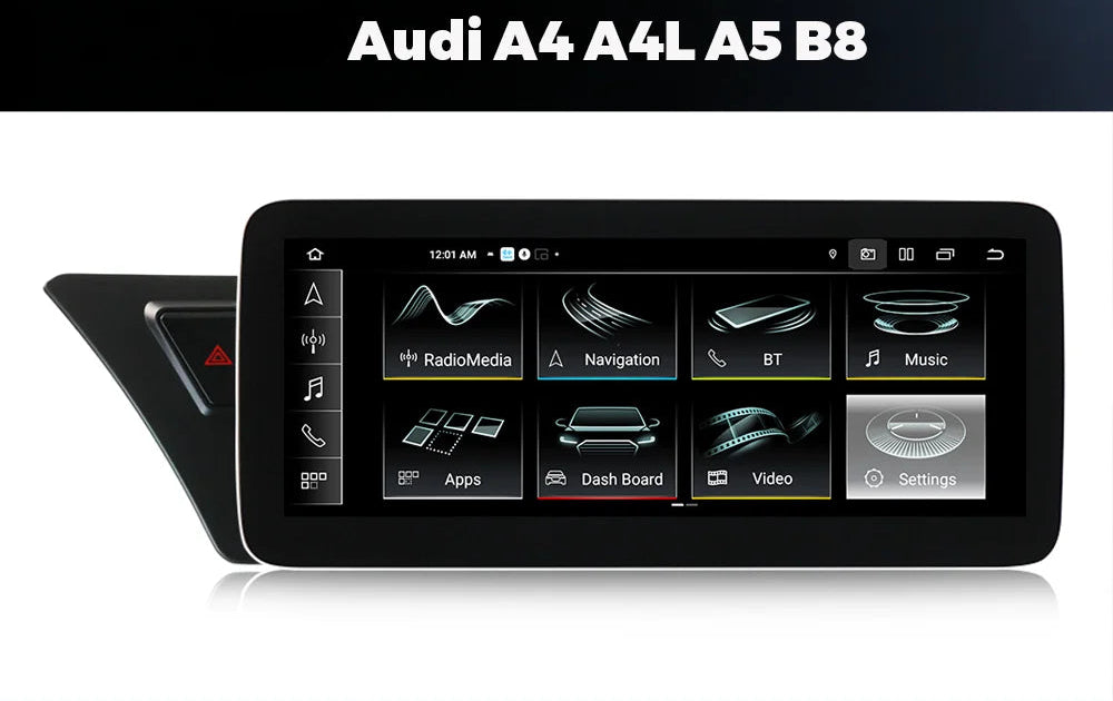 Audi A4 A4L A5 B8 2009-2016 10,25" Android 14 Stereo Car Smart System   Wireless CarPlay Wireless Android Auto  Multimedia Video Player Display 4G WiFi BT  AUTMAI1Y