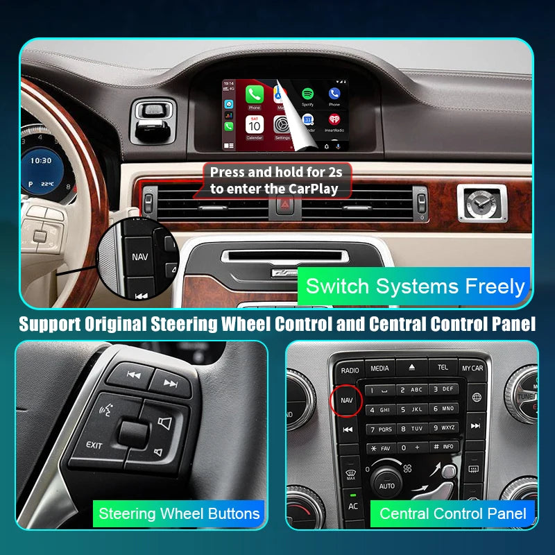 Volvo V40 V60 XC60 S60 S80L dal 2015  Wireless Carplay  Android Auto Ｍodule Mirror Link Display , Camera AUTMVVXSL