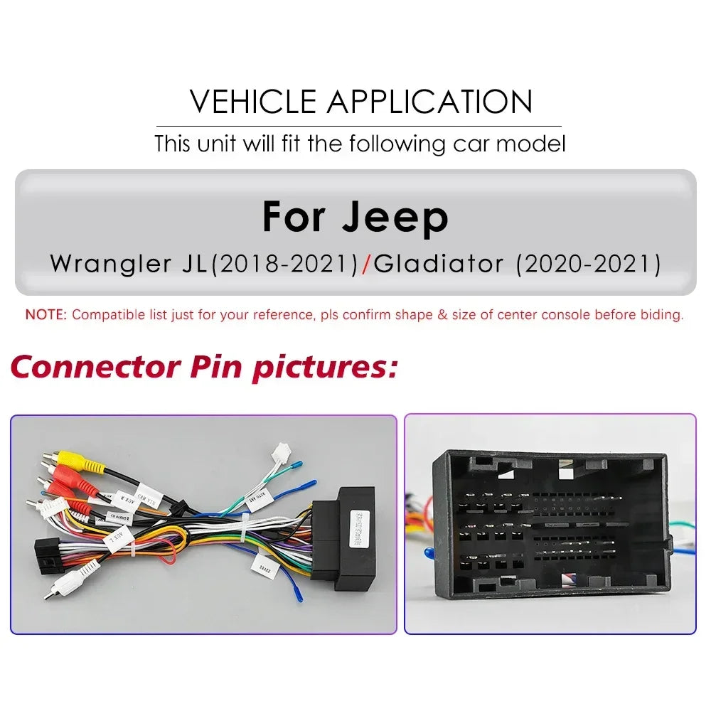 JEEP Wrangler 2018 -2021 9" Android 14 Carplay Android auto wireless wifi bt gps 4g  AUTMOFKI