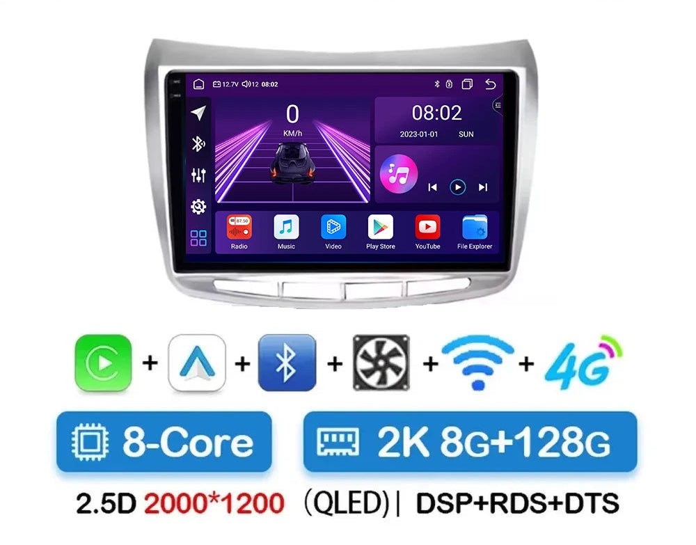 Cartablet 9"  Lancia Delta 2009-2019 Android 14 Carplay Android auto wireless wifi bluetooth navigatore satellitare Europa radio RDS AUTMLNCDT