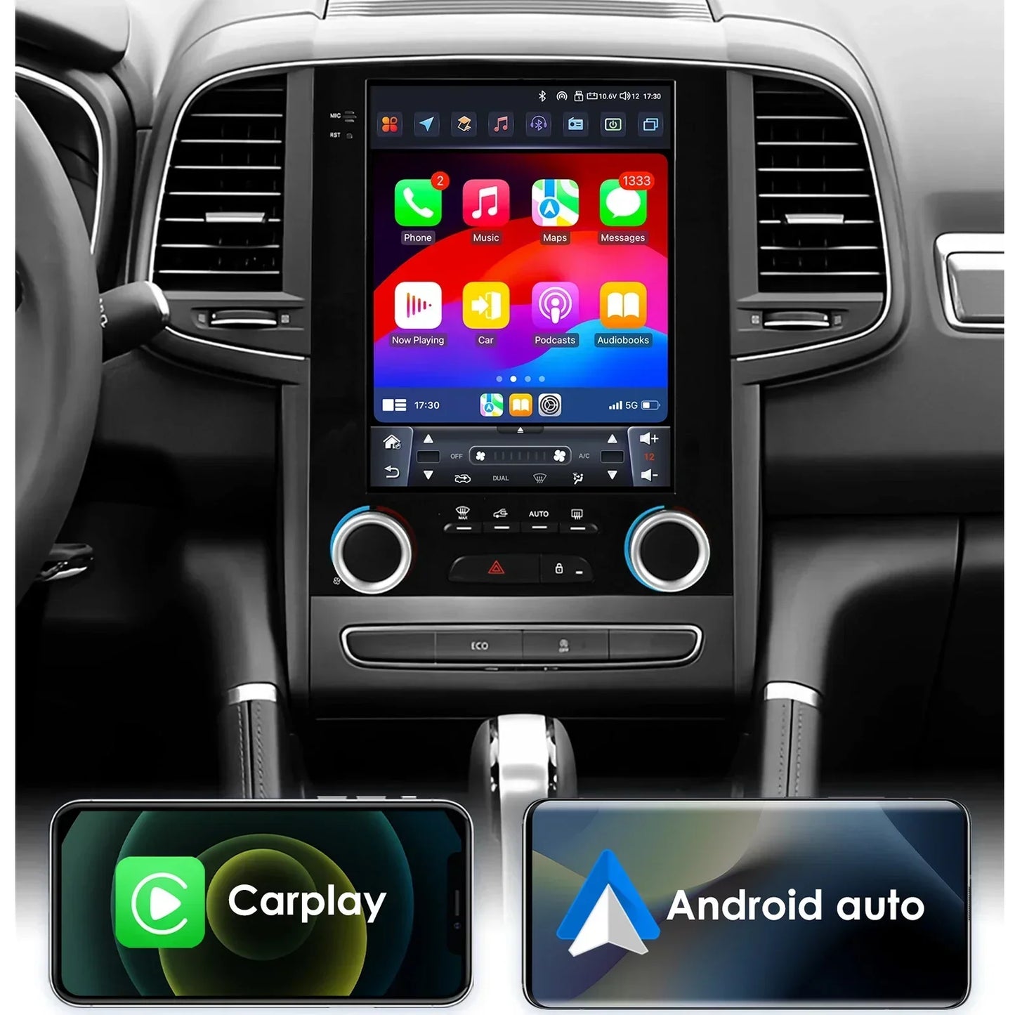 Renault Koleos Megane 4 Samsung SM6 Talisman 2017-2019 9,7" Android 14 Carplay Android auto wireless wifi bt gps 4g  AUTM9IJM
