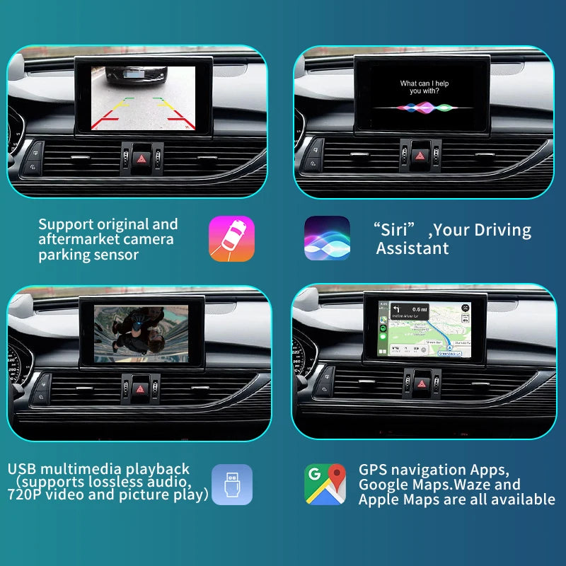 Audi A6 A7 S6 S7 2010-2018 Wireless Apple CarPlay Android Auto Mirror Link AirPlay Navigation AUTMADA6A7S7