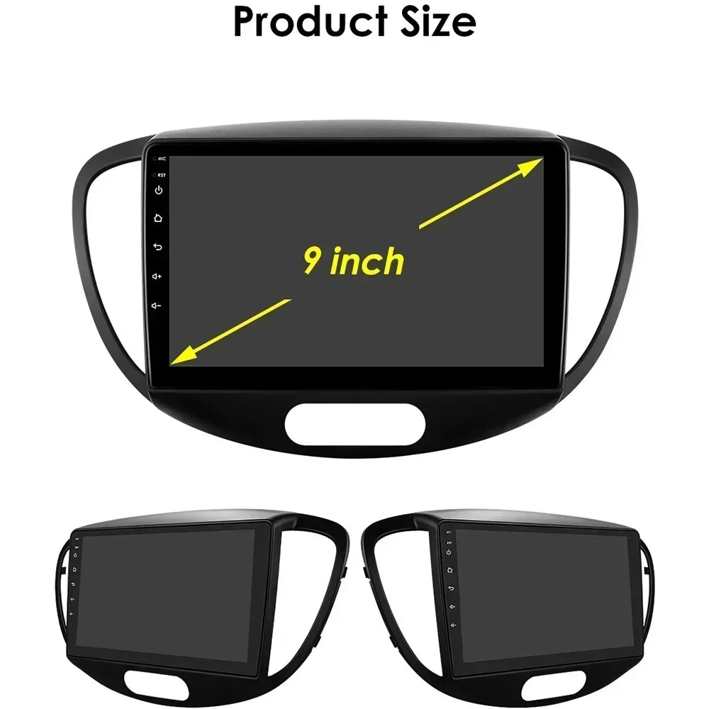 Hyundai I10 2007-2013 9"/10,33" Android 14 Carplay Android auto wireless wifi bt gps 4g  AUTMMDSZ