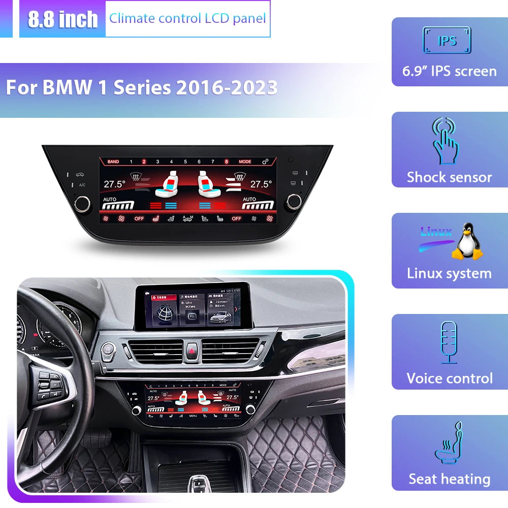 BMW 1 2 3 4 5 6 Series GT X1 X5 X4 X4M M4 X3 X3M M3 2013-2020 Pannello di climatizzazione LCD e comandi  riscaldamento sedili AUTMLCDBM