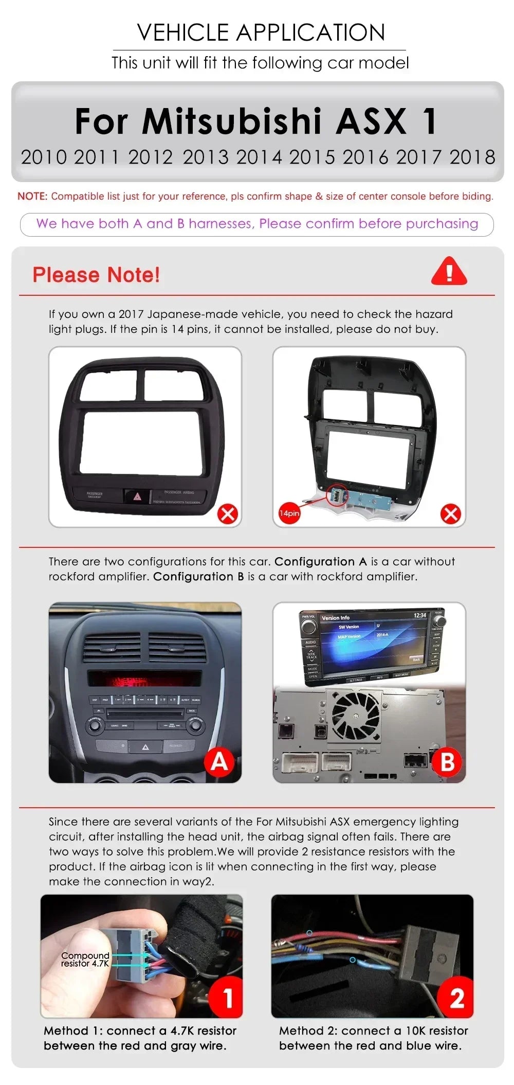 Mitsubishi ASX 1 2010 - 2018/ Citroen C4 aircross 9"Android 14 Carplay Android auto wireless wifi bt gps 4g RDS AUTMMTBSX