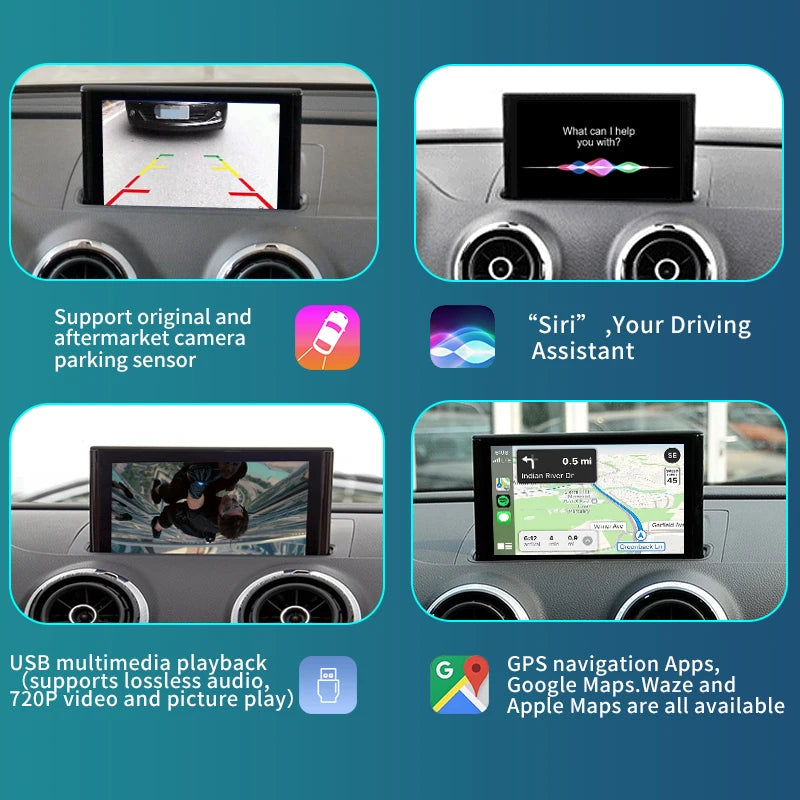 Audi A3 MIB 2014-2018 Wireless Apple CarPlay Android Auto  Mirror Link AirPlay Navigation AUTMA3MIB