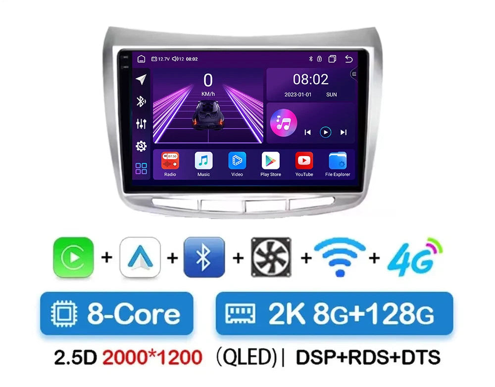 Cartablet 9"  Lancia Delta 2009-2019 Android 14 Carplay Android auto wireless wifi bluetooth navigatore satellitare Europa radio RDS AUTMLNCDT