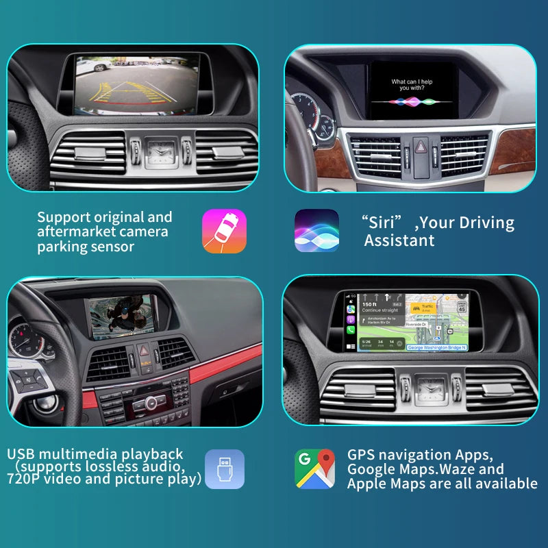Mercedes Benz E-Class W207/W221 2009-2014 Wireless CarPlay  Android Auto Mirror Link AirPlay AUTMMBEW2