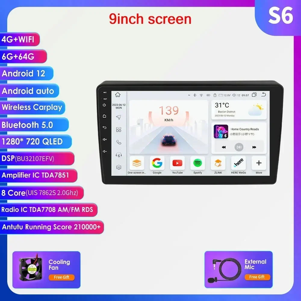 Citroen Berlingo 2 B9 / Peugeot Partner 2008-2019 9" Android 14 Carplay Android auto wireless wifi bt gps 4g  AUTM8CQ4