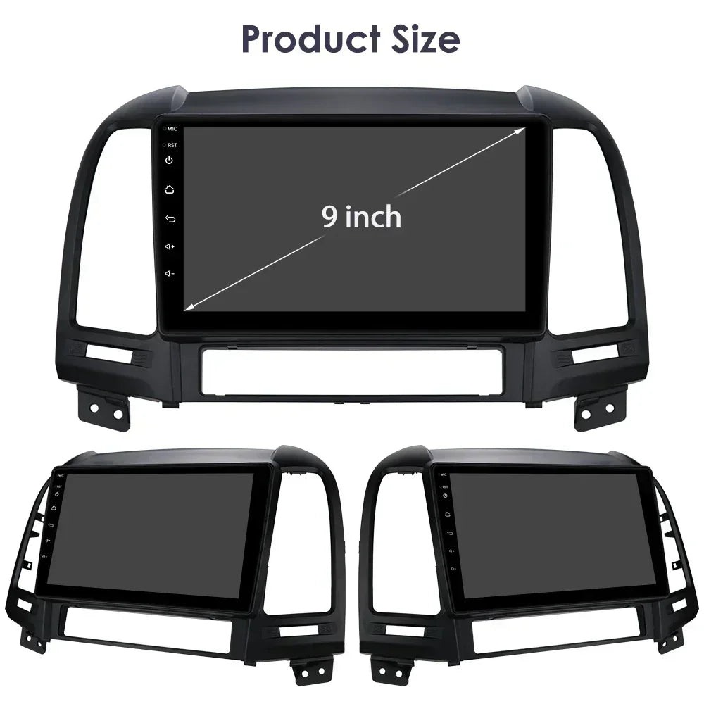 Hyundai Santa Fe 2 2006 - 2012 9" Android 14 Carplay Android auto wireless wifi bt gps 4g  AUTMC8Y7