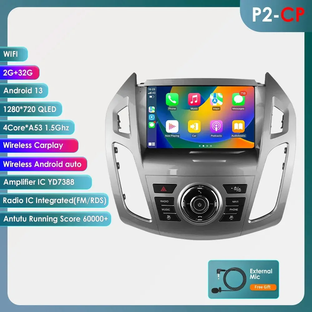 Ford Transit / Tourneo Connect 2013 - 2018 9" Android 14 Carplay Android auto wireless wifi bt gps 4g AUTMZ3HA