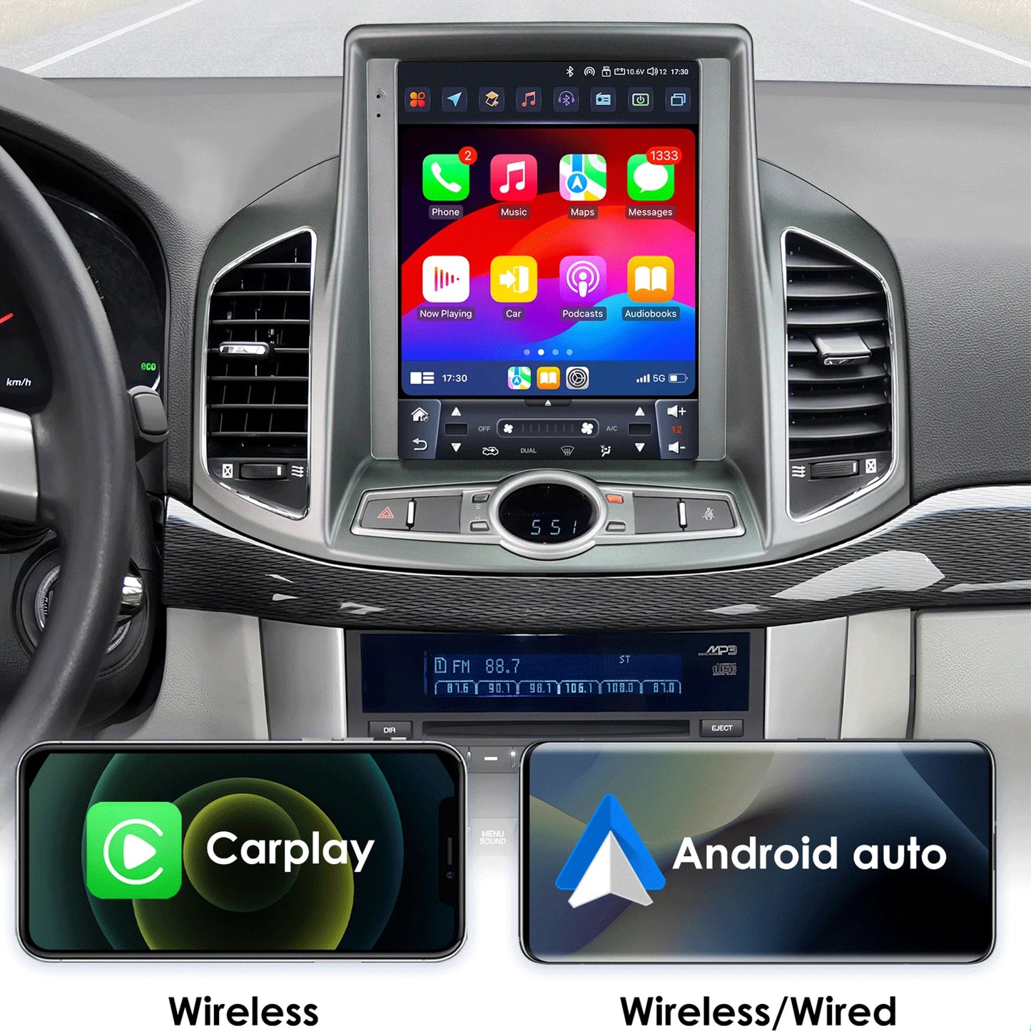 Chevrolet Captiva Sport 2011 - 2017 9,7" Android 14 Carplay Android auto wireless wifi bt gps 4g  AUTMXJ6J