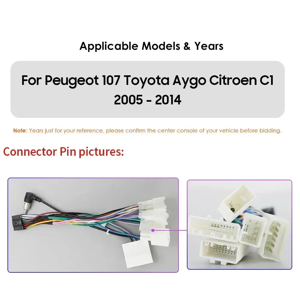 Peugeot 107 Toyota Aygo Citroen C1 9" Android 14 Carplay Android auto wireless wifi bt gps 4g  AUTMH3FI
