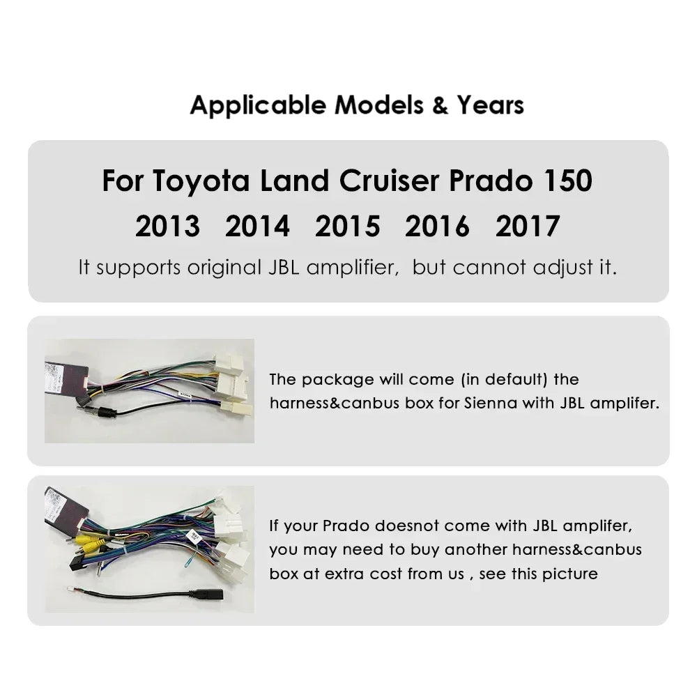 Toyota Land Cruiser Prado 150 2013 - 2017   9" Android 14 Carplay Android auto wireless wifi bt gps 4g   AUTMPRCLLT