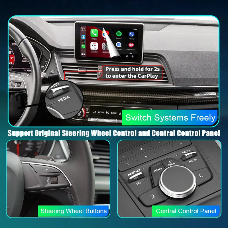 Audi Q5/Q5L  2010-2020 Wireless Apple CarPlay Android Auto Mirror Link AirPlay Navigation GPS AUTMADQ5L