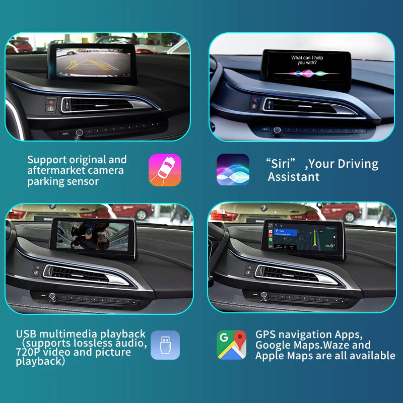 BMW i8 I12 NBT/EVO 2014-2020 Wireless CarPlay  Android Auto Mirror Link AirPlay  Car Play Navigation AUTMBMWI8