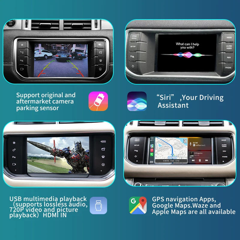 Land Rover/Jaguar/Range Rover/Evoque/Discovery  Apple Wireless Carplay Android Auto  Box Multimedia USB Navigation DSP AUTMLJRED